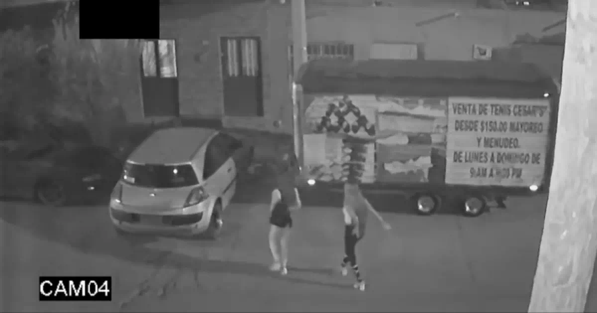 路上で野ションする女性二人組